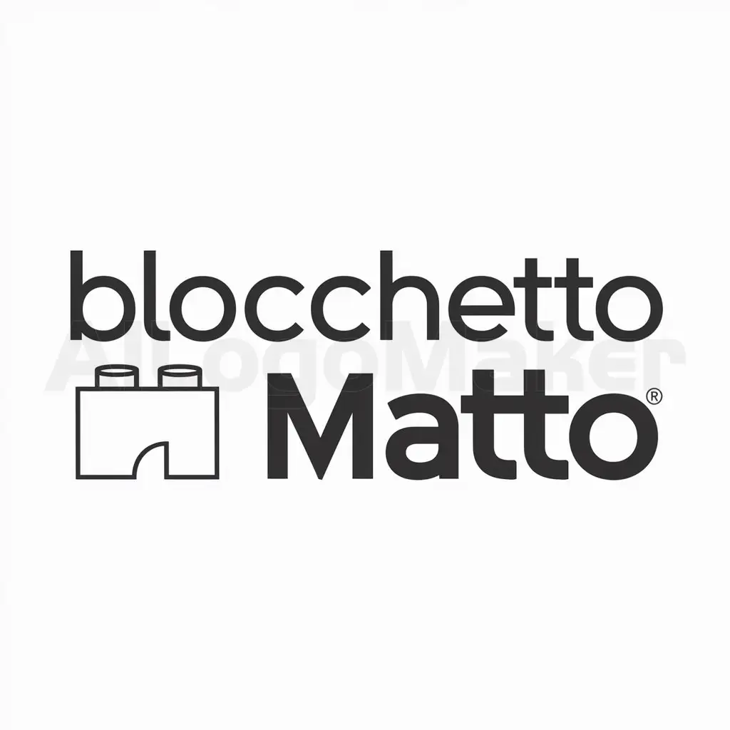 a logo design,with the text "Blocchetto Matto", main symbol:Lego,Moderate,clear background