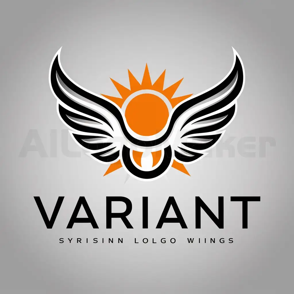 a logo design,with the text "variant", main symbol:wings, sun,Moderate,clear background