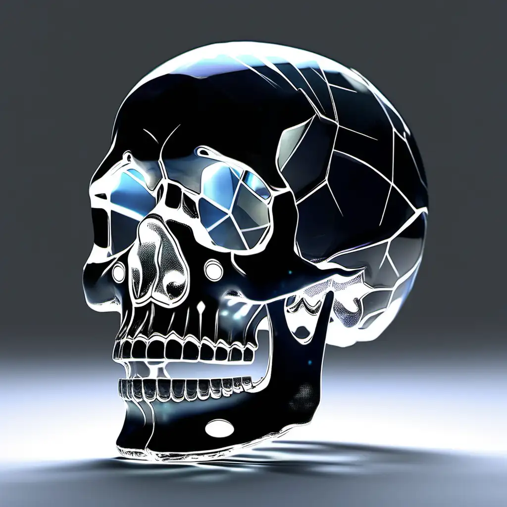  Crâne de cristal transparent pour mettre dedans sa mémoire pour les générations futures. C'est comme une pensine.