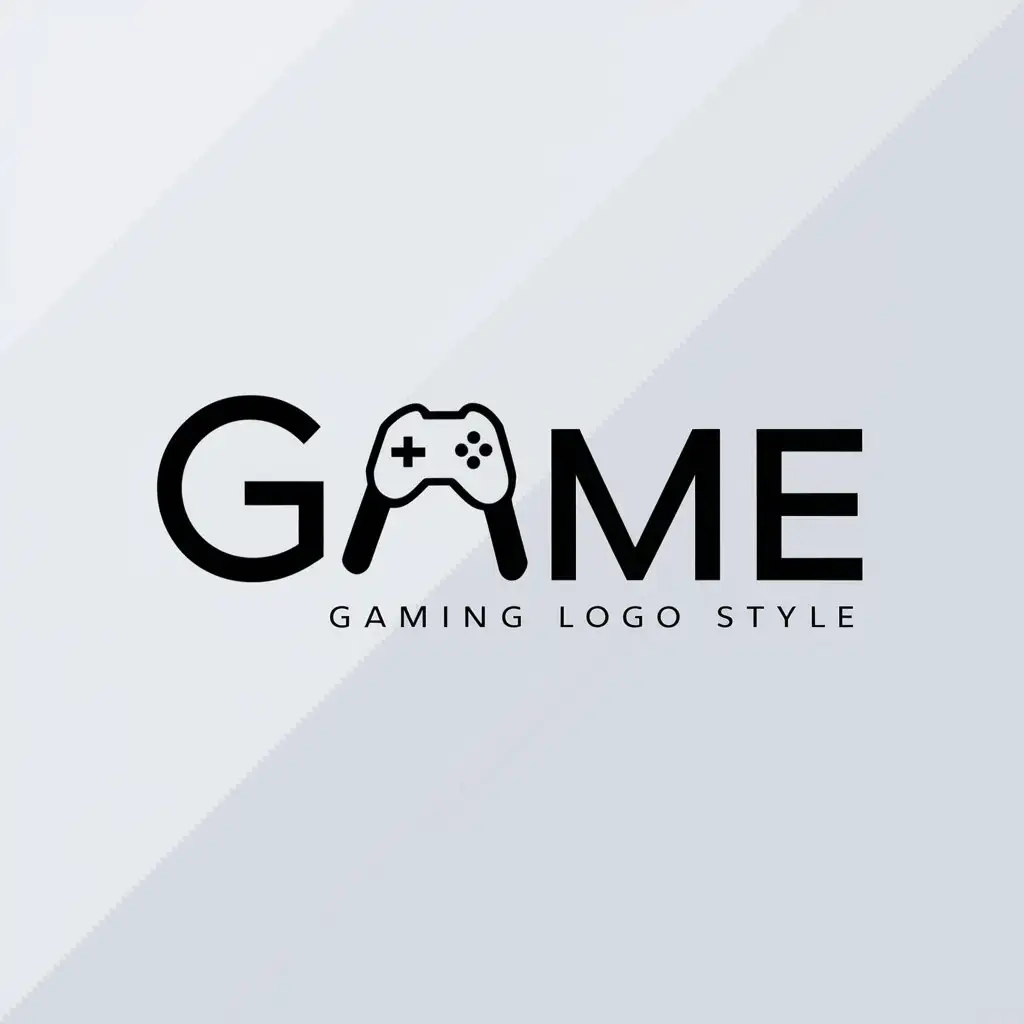 a logo design,with the text "Game", main symbol:a game controller,Minimalistic,clear background