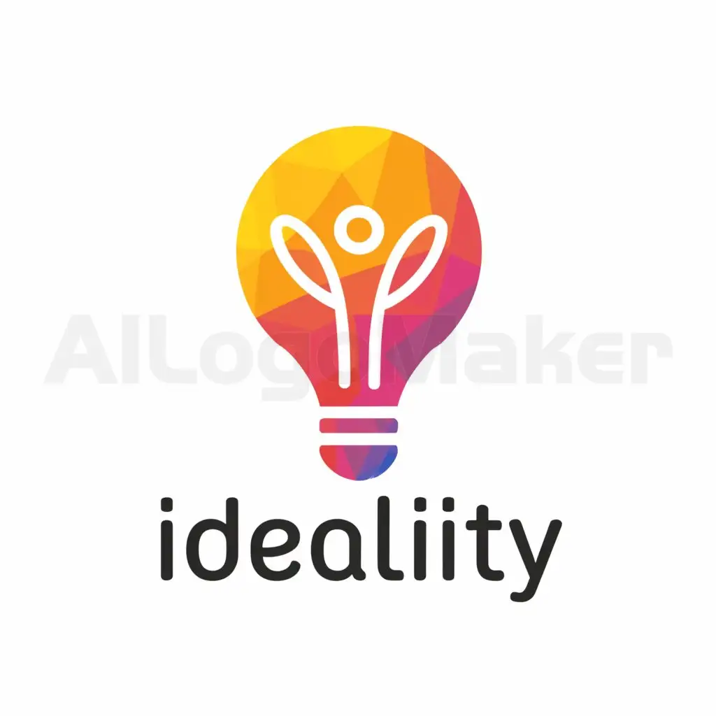 a logo design,with the text "Ideality", main symbol:lightbulb,Moderate,clear background