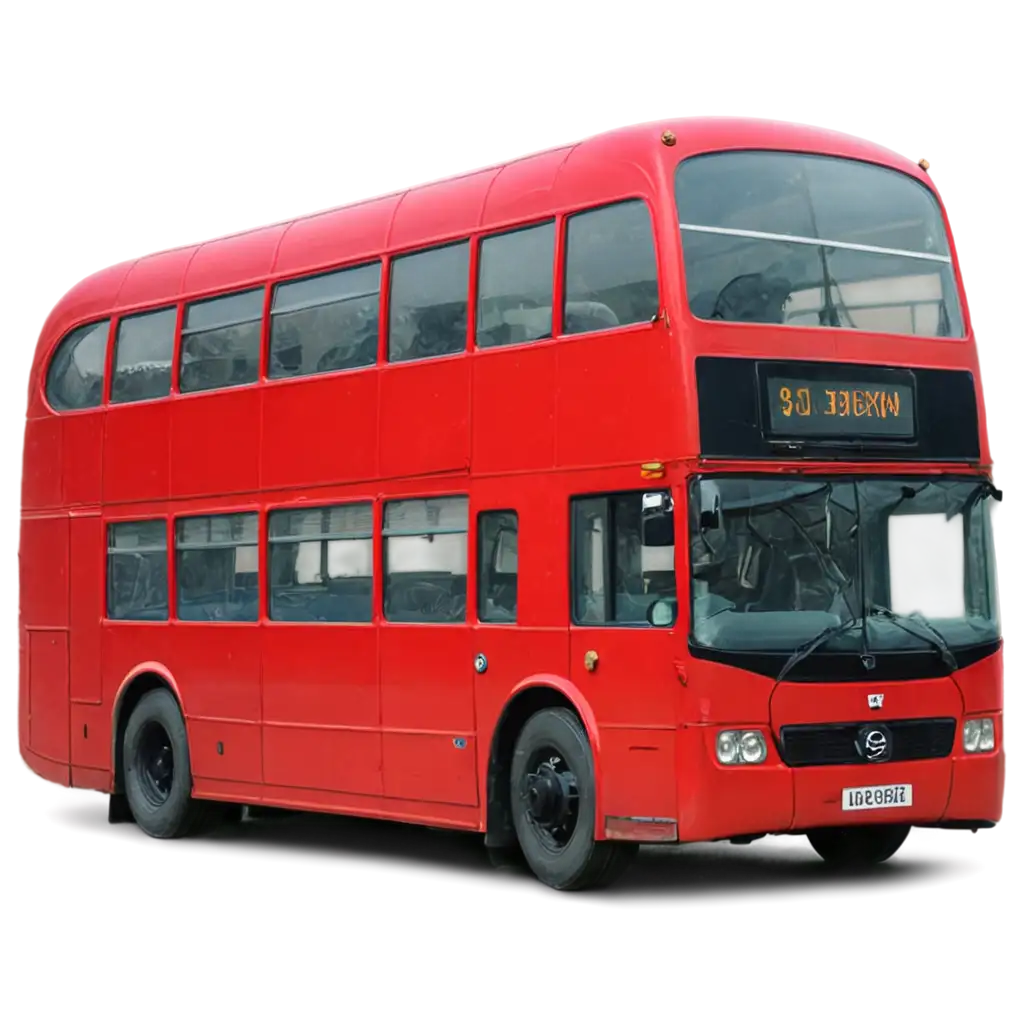 A classic double-decker bus from London painted in red