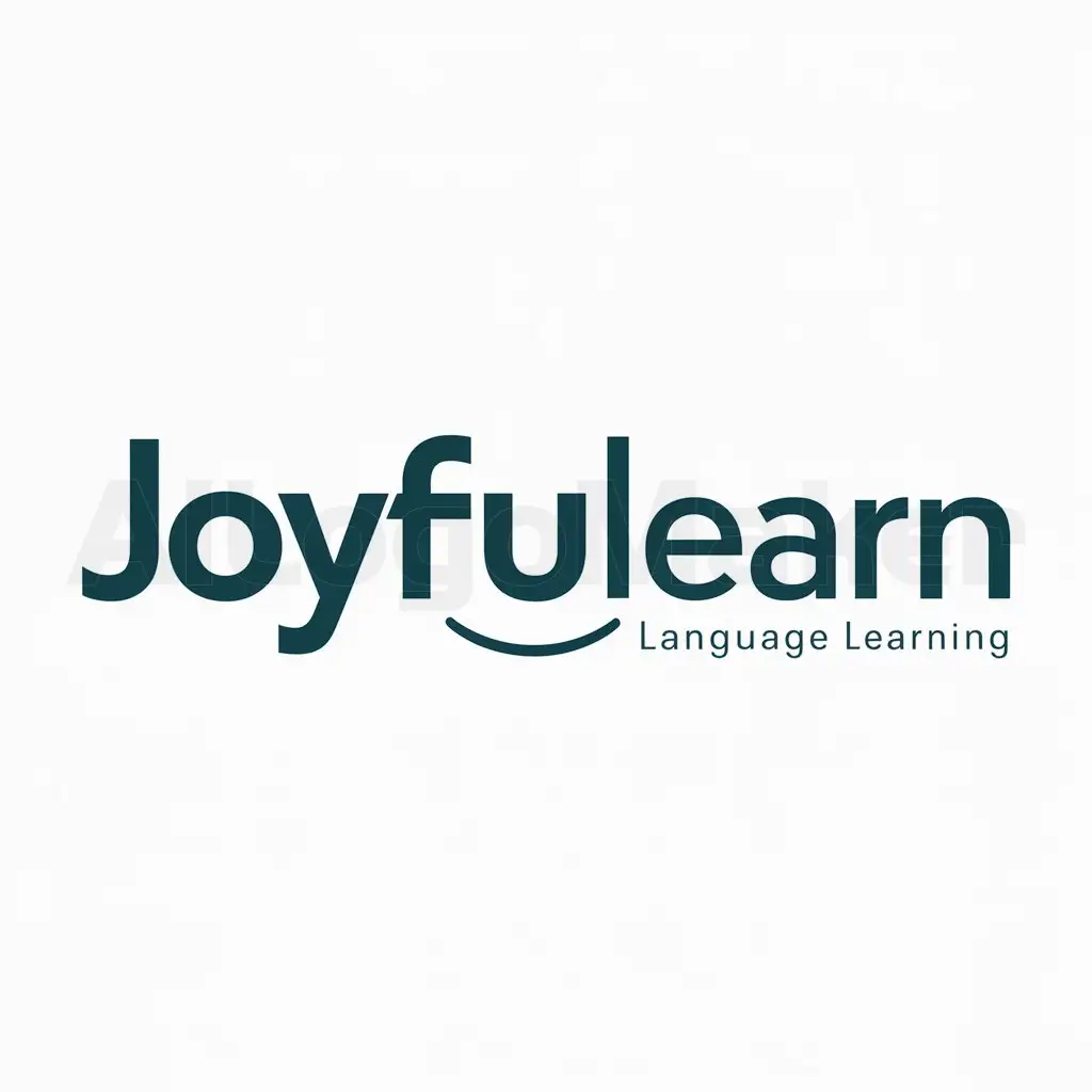 a logo design,with the text "JoyfuLearn", main symbol:Texto,Moderate,be used in idiomas industry,clear background