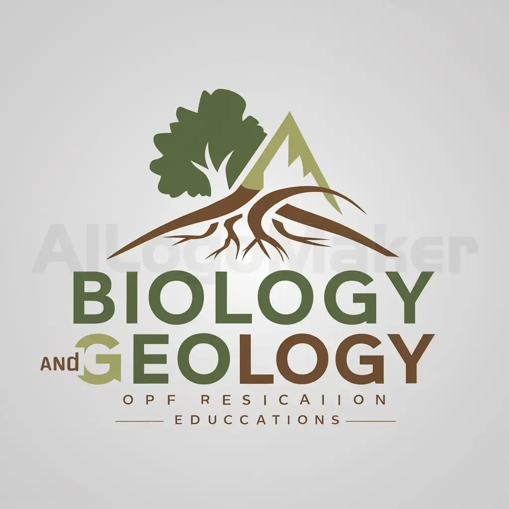 a logo design,with the text "Biology and Geology", main symbol:Image related to the two sciences of biology and geology relating the two in a creative way,Moderate,be used in Education industry,clear background