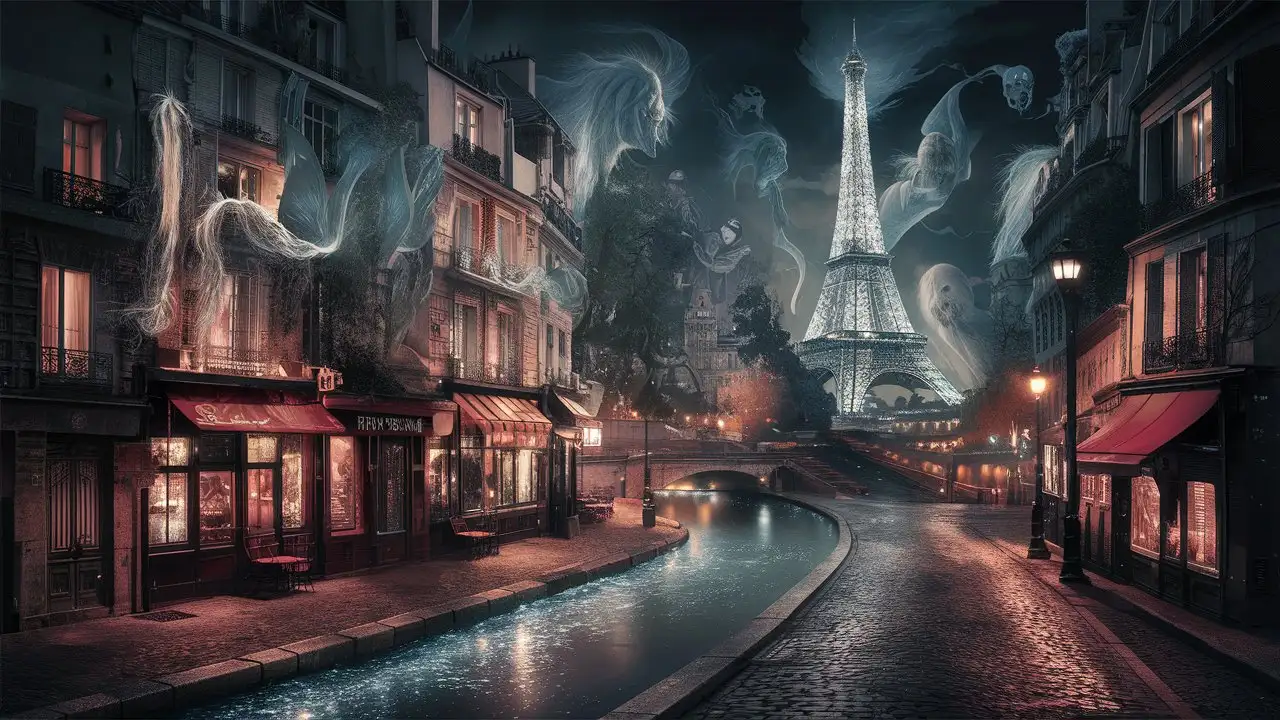The city of Paris in supranatural aura
