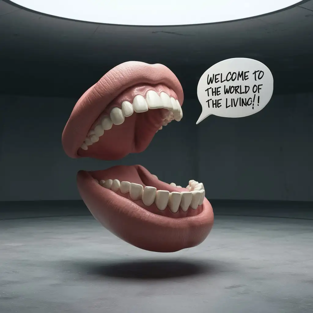 Animated Disembodied Mouth Communicating
