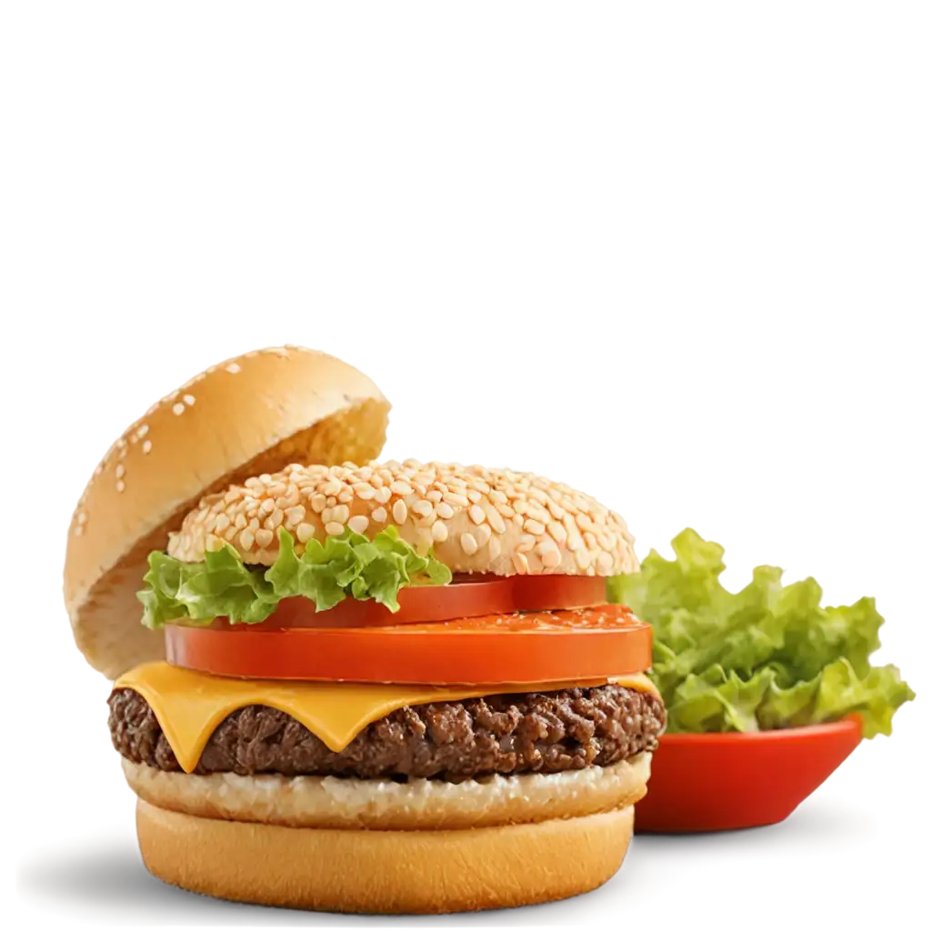Delectable-Burger-PNG-Crafted-Visual-Delight-for-Food-Enthusiasts