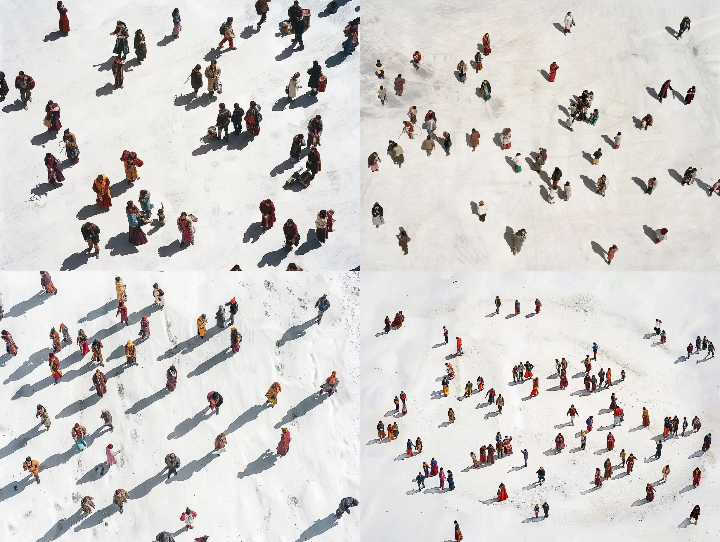 Aerial-View-of-People-in-Tibetan-Style-Setting