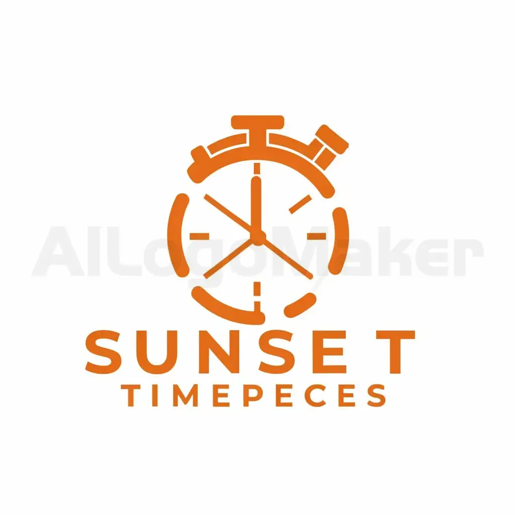 a logo design,with the text "Sunset Timepieces", main symbol:Watch,Minimalistic,be used in Accessories industry,clear background