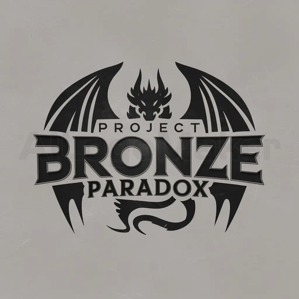 a logo design,with the text "Project Bronze Paradox", main symbol:dragon,Moderate,clear background
