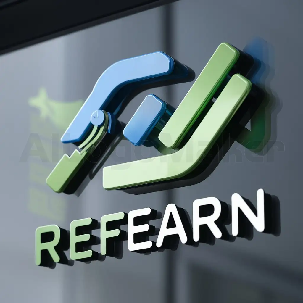a logo design,with the text "RefEarn", main symbol:refaeral link and earn mony,complex,be used in Legal industry,clear background