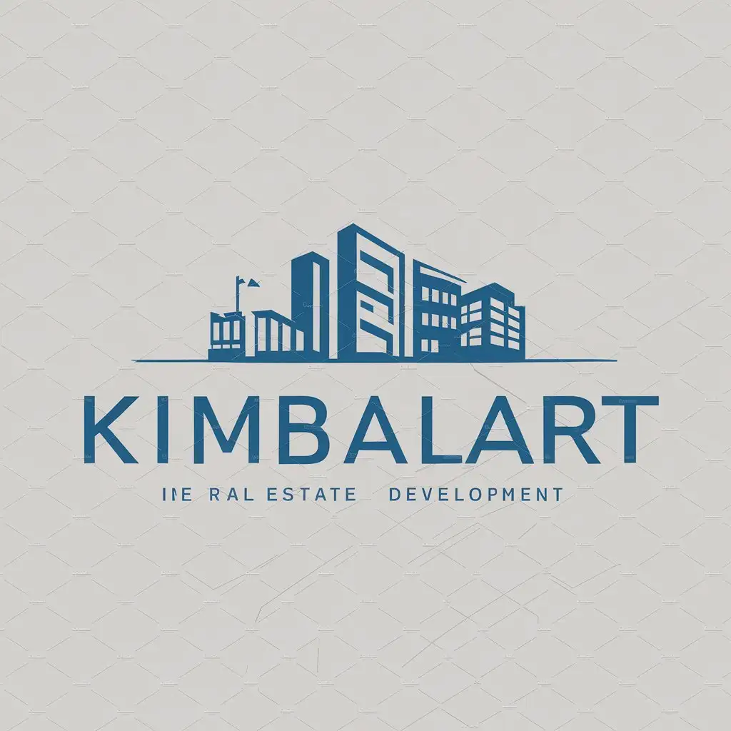 a logo design,with the text "Kimbalart", main symbol:Buildings and business,Moderate,be used in Real Estate industry,clear background