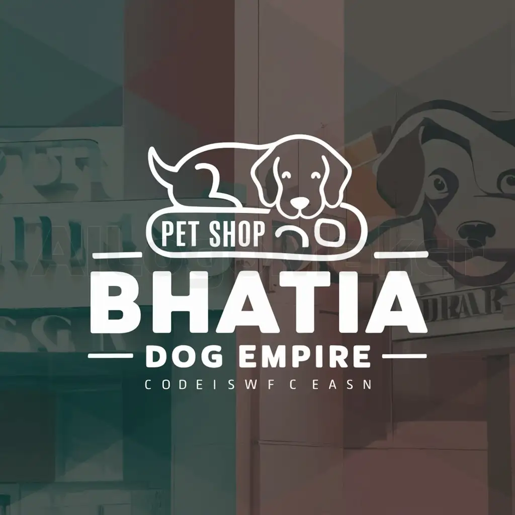 LOGO-Design-for-Bhatia-Dog-Empire-Pet-Shop-Emblem-on-Clear-Background