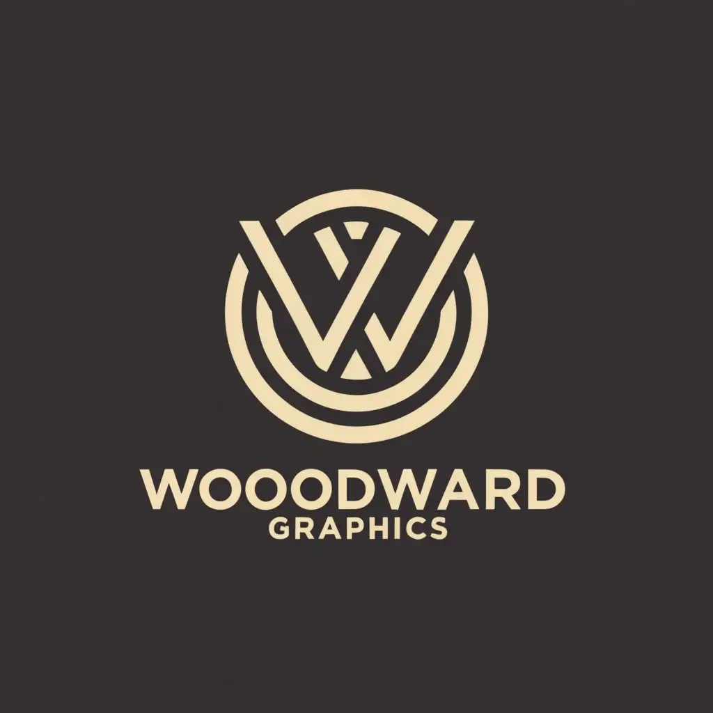 a logo design,with the text "Woodward graphics", main symbol:Circle with W and G in it,Moderate,be used in Construction industry,clear background