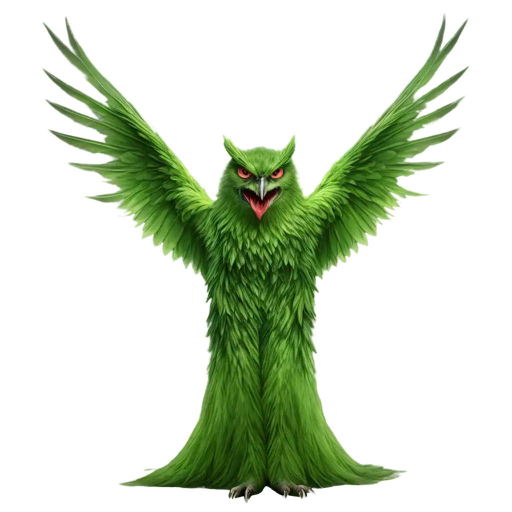 evil looking green winged monster