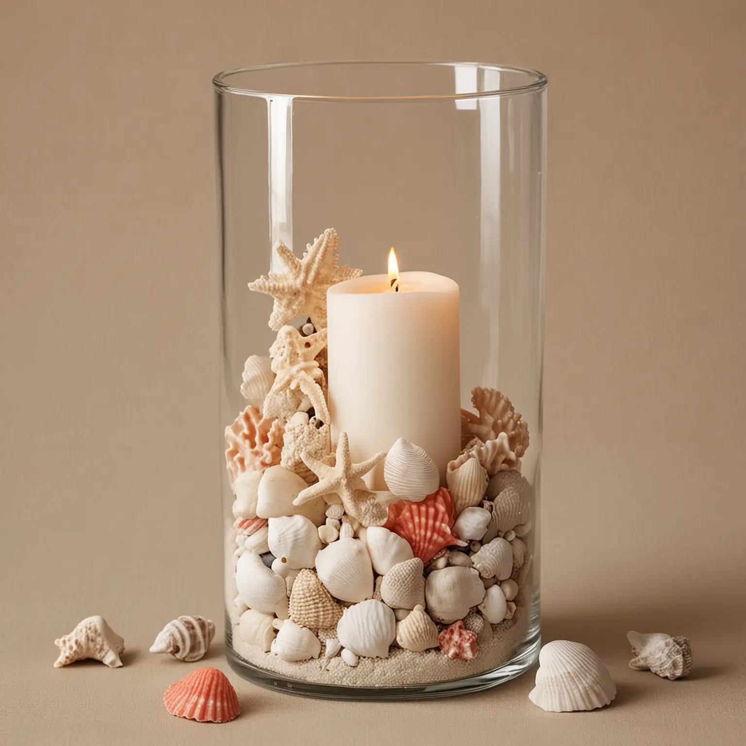 DIY-Wedding-Centerpiece-Cylinder-Vase-with-Sand-Seashells-and-Coral