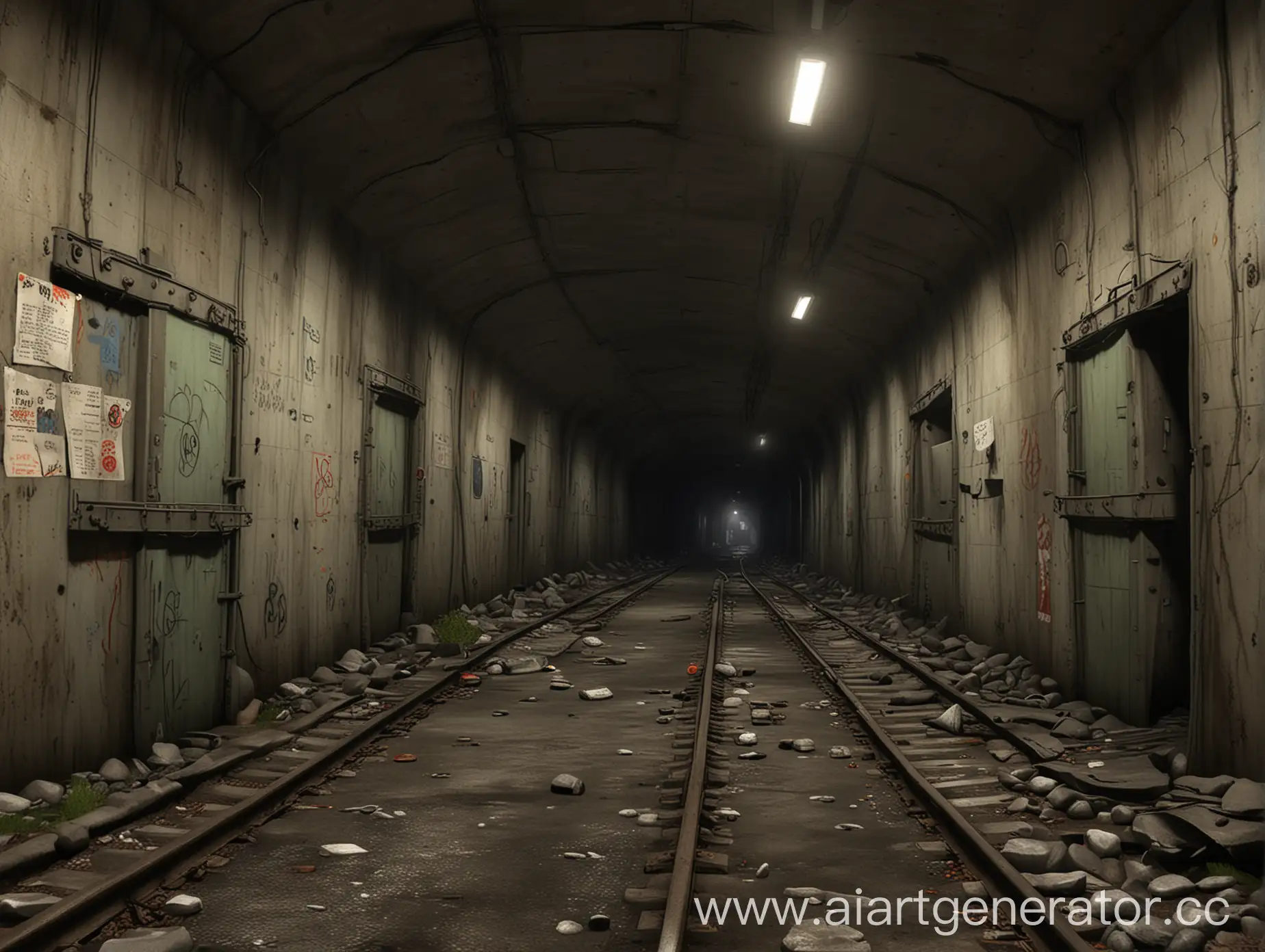 Creepy-Cartoonish-SCP-Laboratory-Entrance-in-Abandoned-Metro-Tunnel