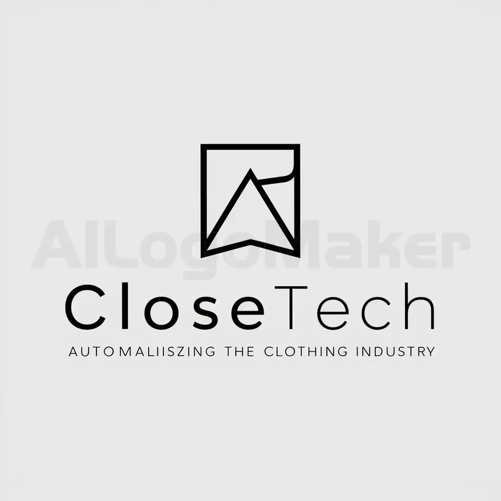 a logo design,with the text "Closetech", main symbol:I need the logo of a startup that creates technology for the automatic folding and ironing of clothes,Minimalistic,be used in clothes industry,clear background