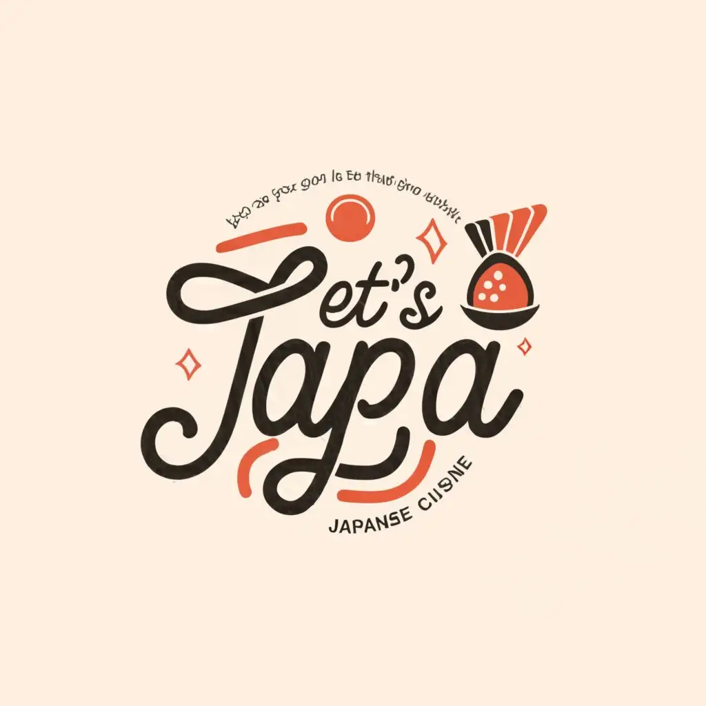 a logo design,with the text "let's japa", main symbol:poke and temaki,Moderate,be used in Restaurant industry,clear background