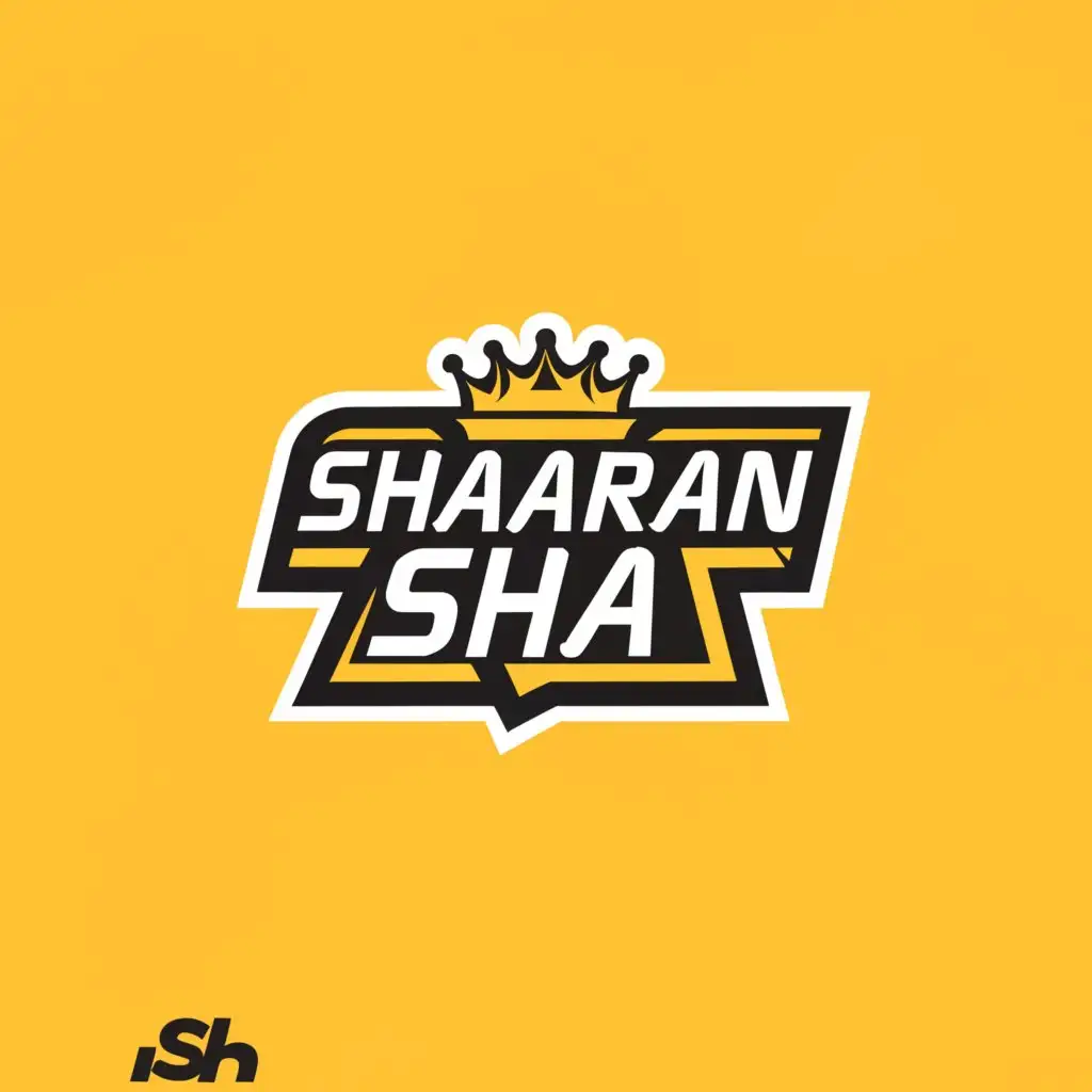 a logo design,with the text "SHARAN SHA", main symbol:Chennai super kings,Minimalistic,clear background
