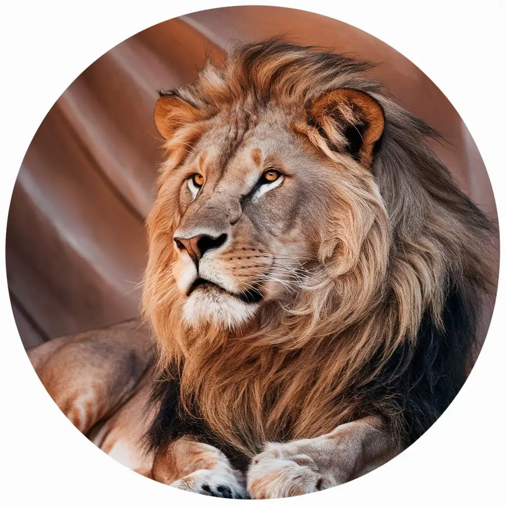 A photorealistic portrait of a majestic lion with a flowing mane, perfect for phone cases.