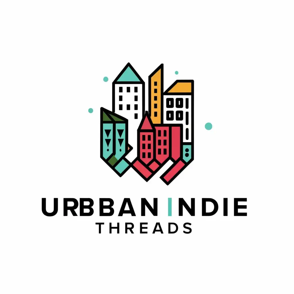 a logo design,with the text "UrbanIndie Threads", main symbol:Design a logo for "UrbanIndie Threads," an online clothing store specializing in contemporary and eclectic fashion for urban dwellers with an independent spirit. The logo should capture the brand's modern and edgy vibe while also conveying a sense of individuality and urban flair. Consider incorporating elements such as cityscapes, geometric shapes, or abstract patterns to reflect the urban lifestyle. Colors should be bold and vibrant, evoking the energy and dynamism of city living. The logo should be versatile enough to work across various marketing materials, including website headers, social media profiles, and clothing tags.,Moderate,clear background