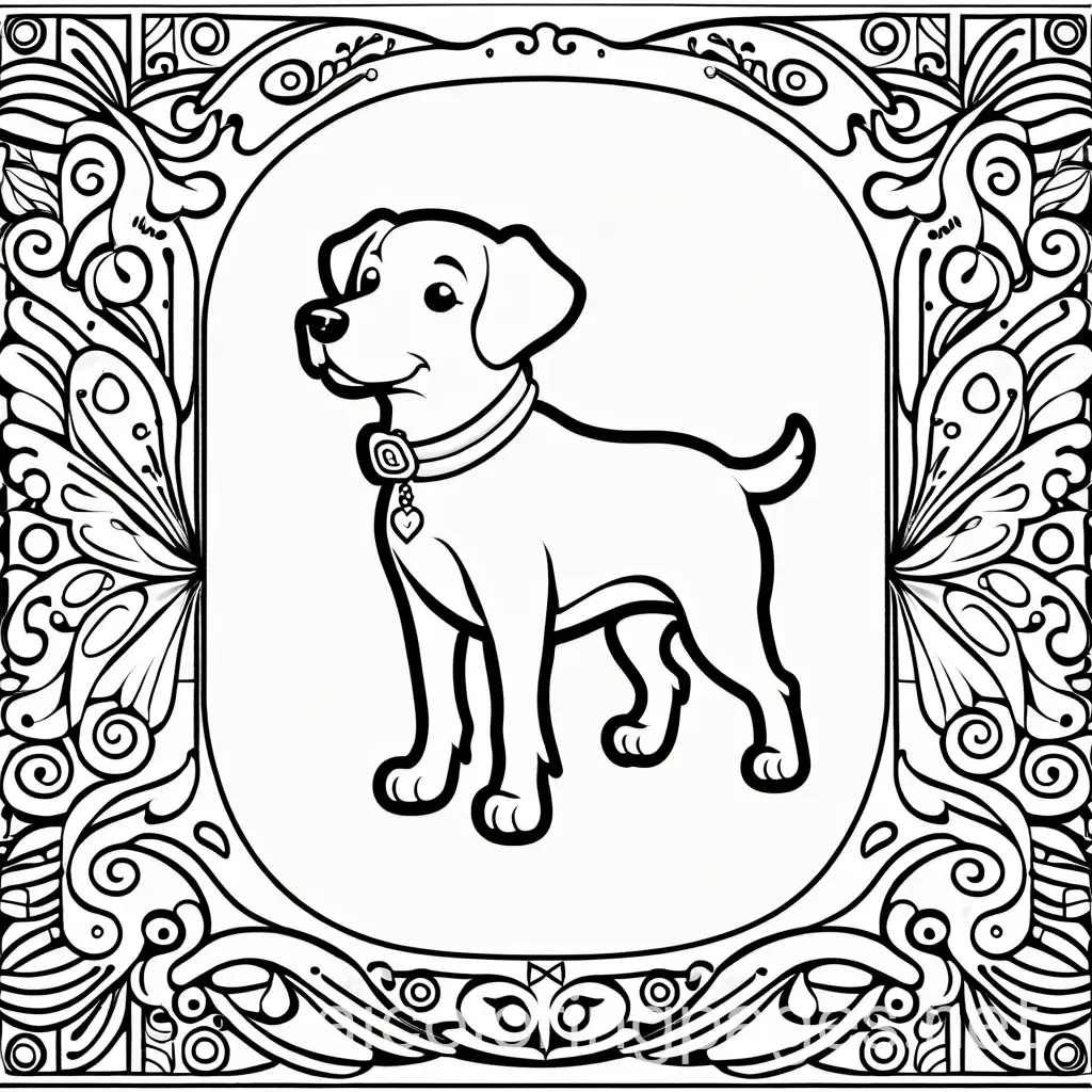 perro
, Coloring Page, black and white, line art, white background, Simplicity, Ample White Space. The background of the coloring page is plain white to make it easy for young children to color within the lines. The outlines of all the subjects are easy to distinguish, making it simple for kids to color without too much difficulty