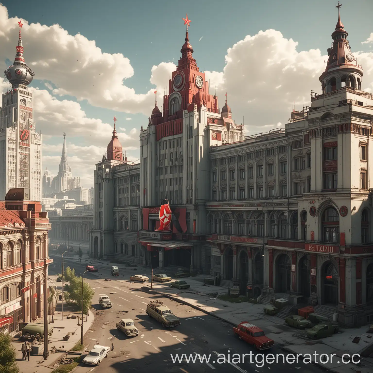 Retrofuturistic-Moscow-Palace-of-Soviets-in-Sovietstyle-Retrofuturism