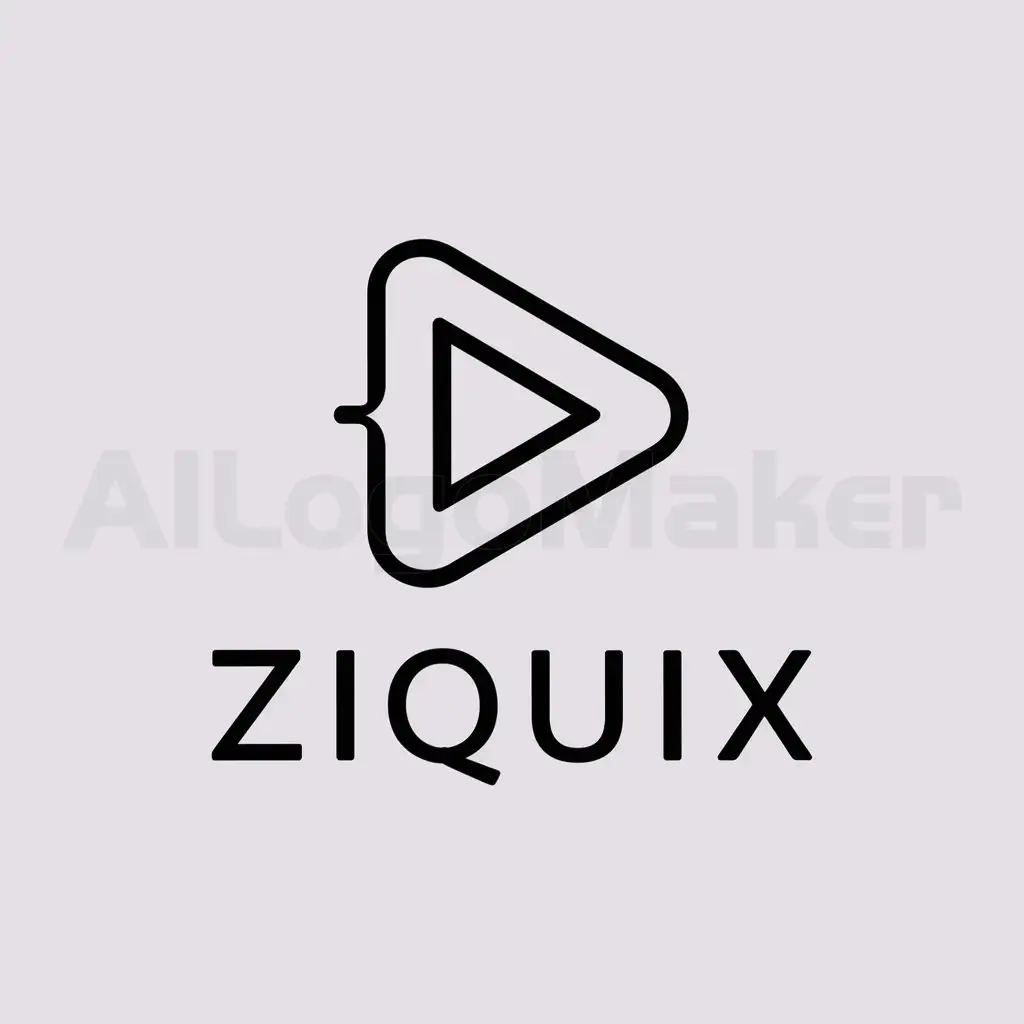a logo design,with the text "ziquix", main symbol:play,Moderate,be used in Technology industry,clear background