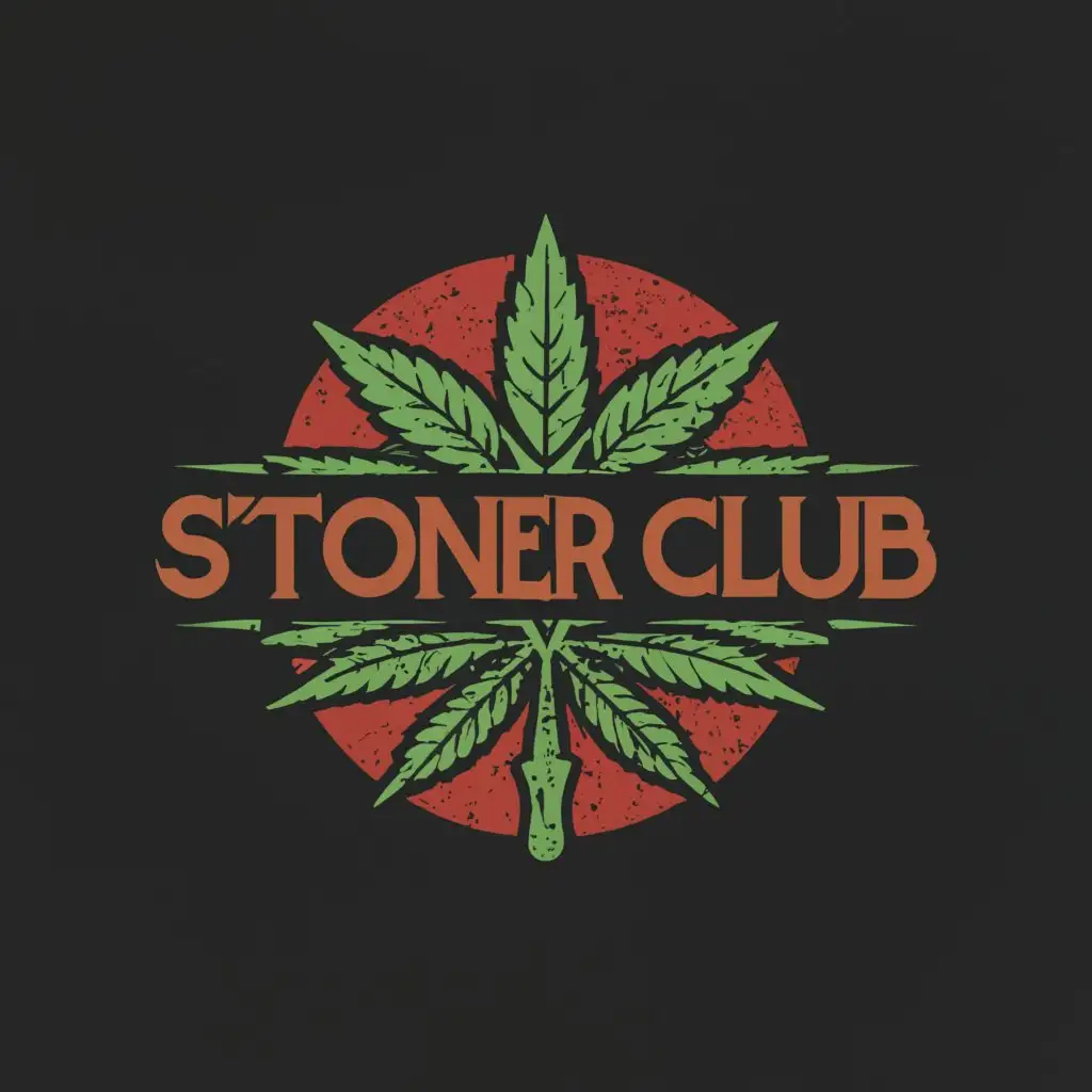 LOGO-Design-For-StonerClub-Minimalistic-Weed-Leaf-in-Green-Black-and-Red