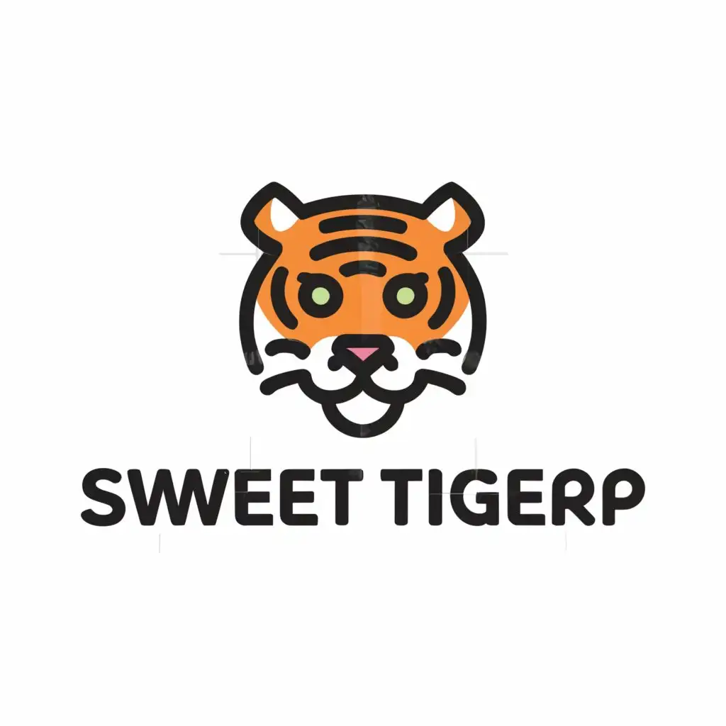 a logo design,with the text "Sweet Tiger", main symbol:simple, modern, cute tiger,Minimalistic,be used in Restaurant industry,clear background
