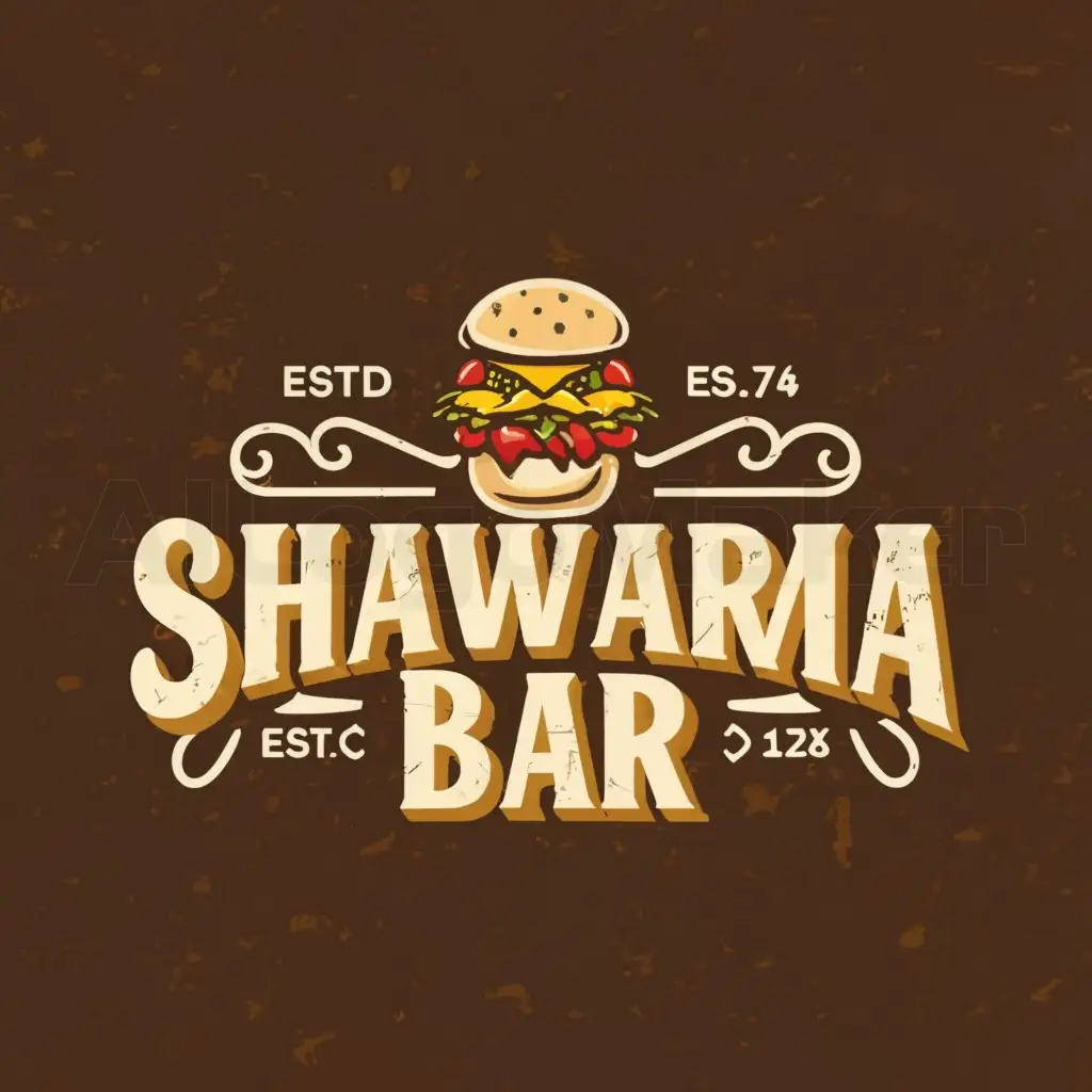 LOGO-Design-For-Shawarma-Bar-Elegant-Bottle-Icon-for-Restaurant-Branding
