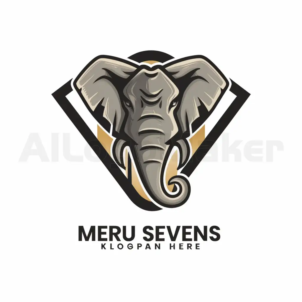 a logo design,with the text "Meru sevens", main symbol:an elephant bordered with number 7,Moderate,be used in Sports Fitness industry,clear background