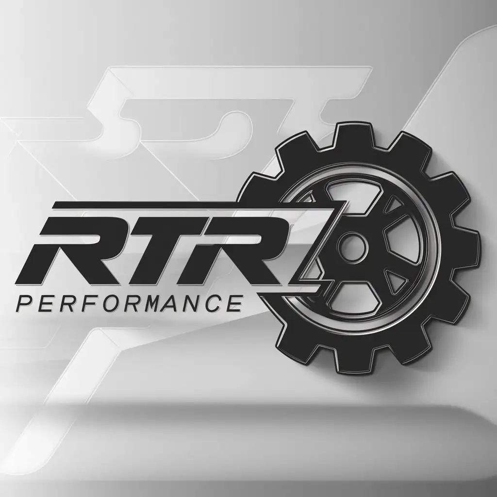 a logo design,with the text "RTR", main symbol:Performance,complex,be used in Automotive industry,clear background