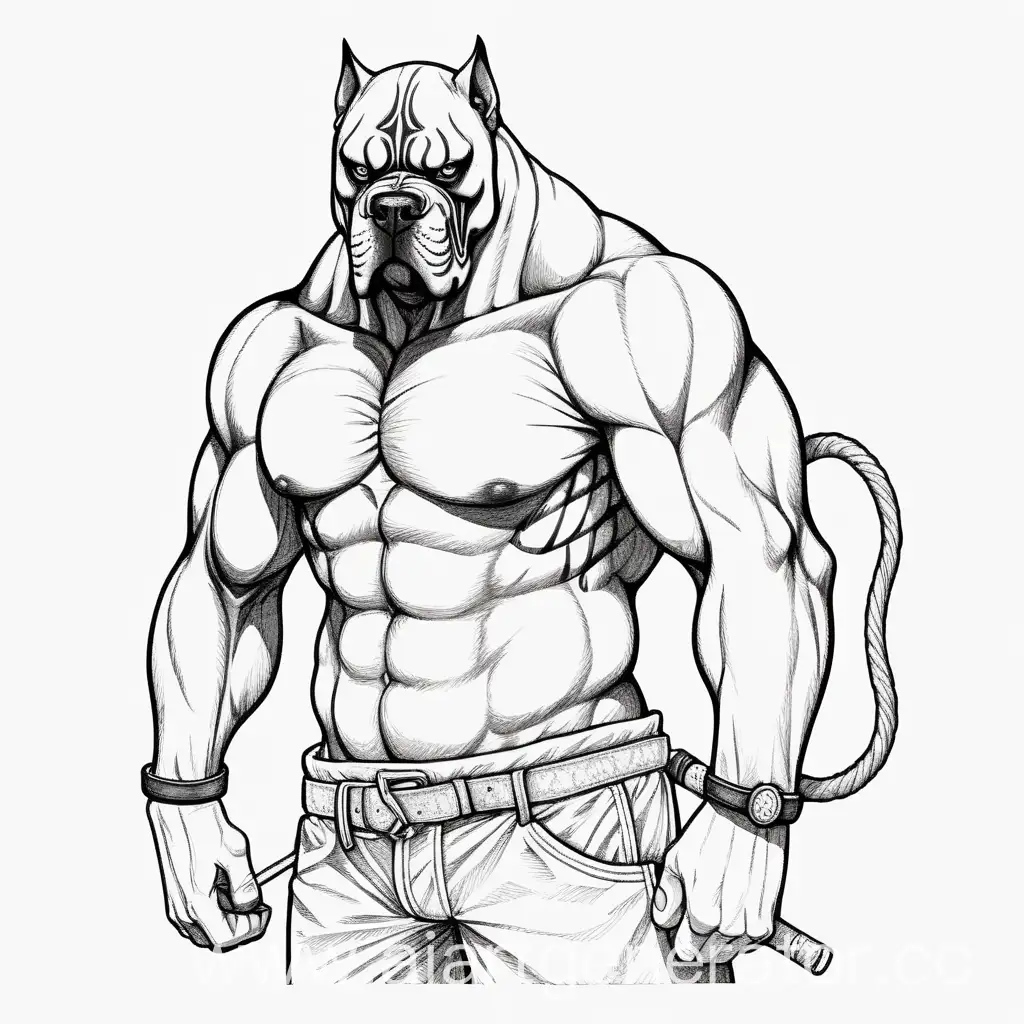 Muscular-Man-with-Cane-Corso-Dog-Mask-in-Demon-Slayer-Style-Drawing