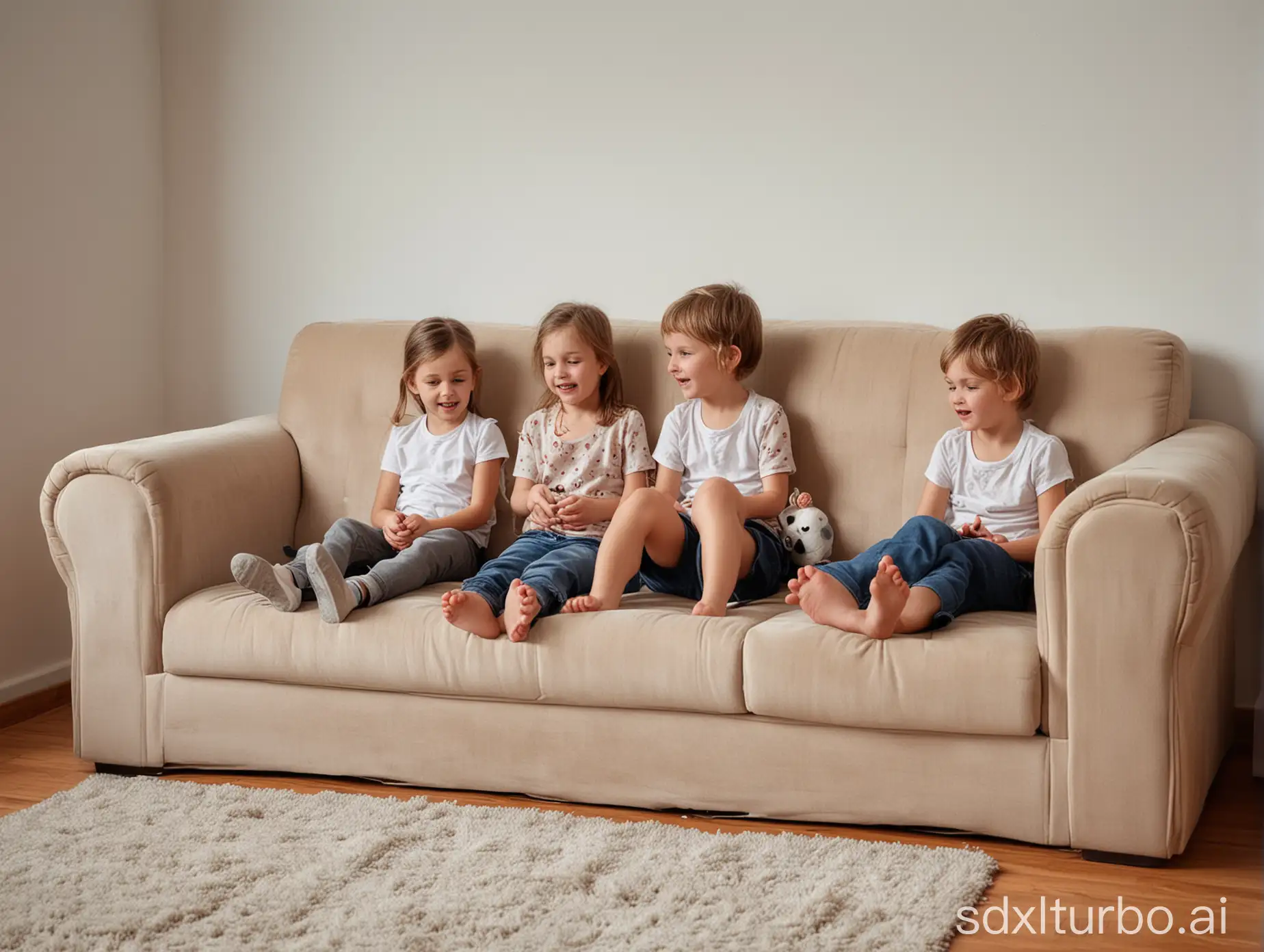 5 to 6 years kids playing in sofa