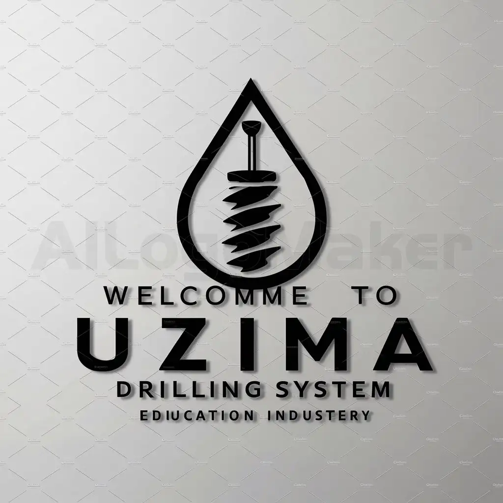 a logo design,with the text "WELCOME TO UZIMA DRILLING SYSTEM", main symbol:Water,Moderate,be used in Education industry,clear background