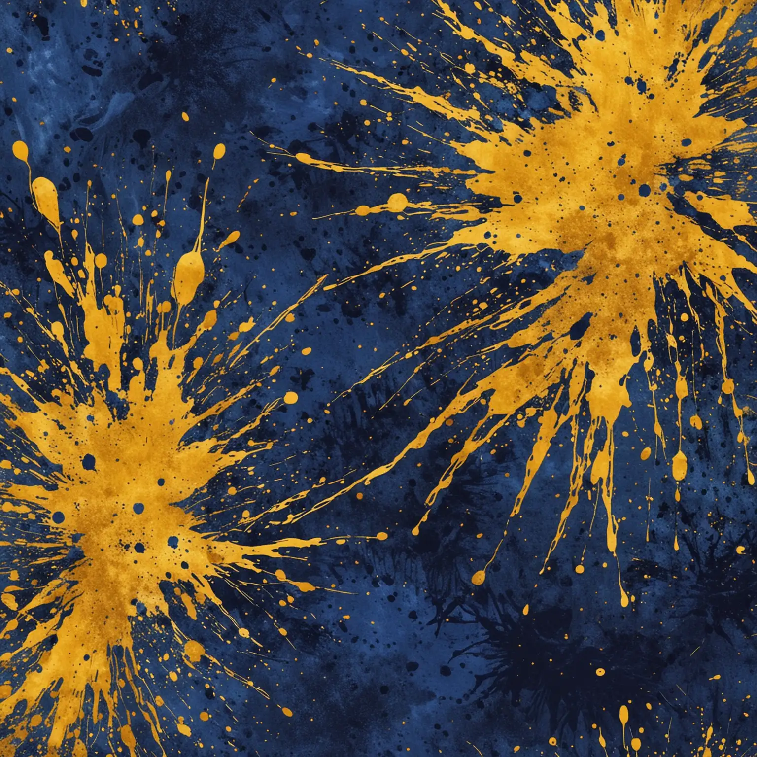 Abstract Mustard and Royal Blue Splatter Digital Art