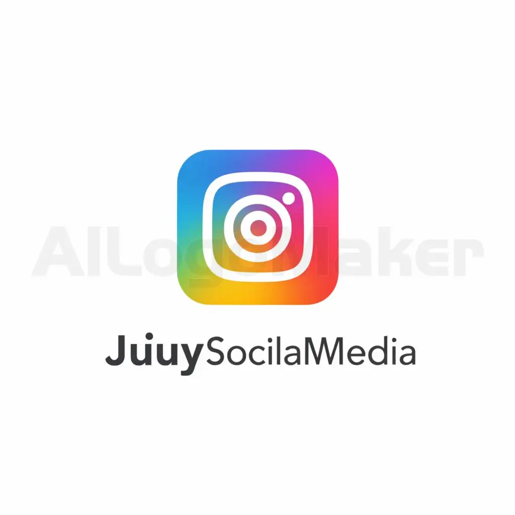 a logo design,with the text "JujuySocialMedia", main symbol:Instagram,Minimalistic,be used in Digital industry,clear background