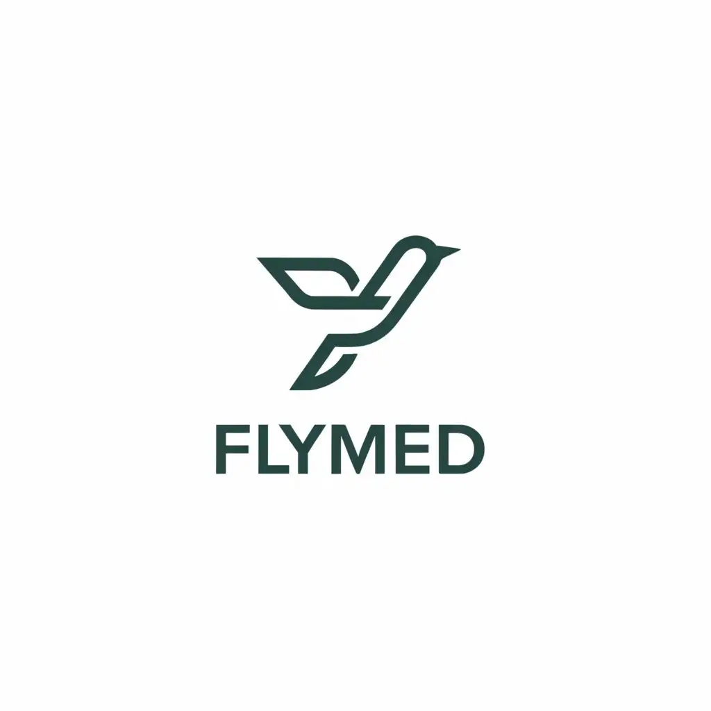 a logo design,with the text "FlyMed", main symbol:flying,Minimalistic,clear background