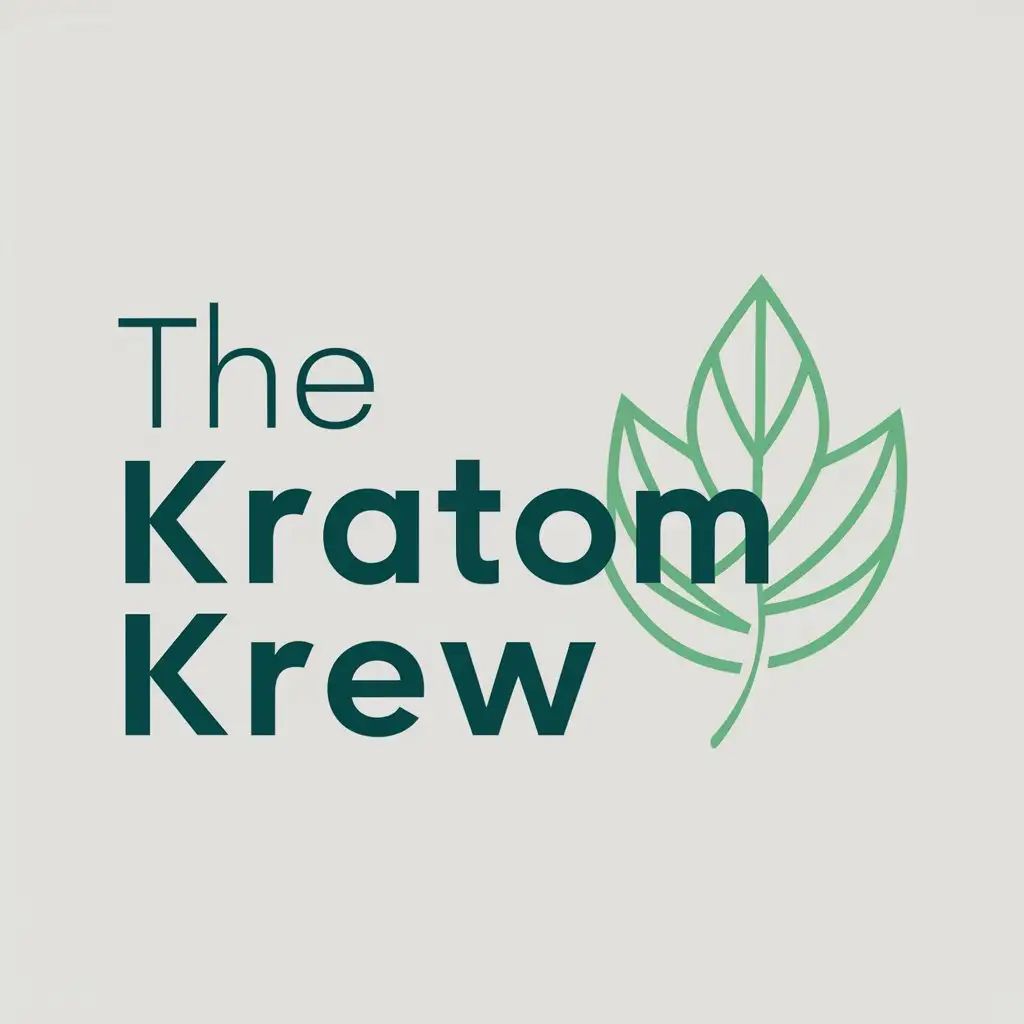 a logo design,with the text "The Kratom Krew", main symbol:Kratom leaf,Moderate,clear background