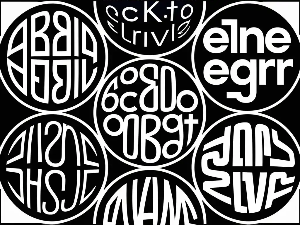 Font-Composition-Circles-on-A3-Sheet-Artistic-Black-and-White-Design