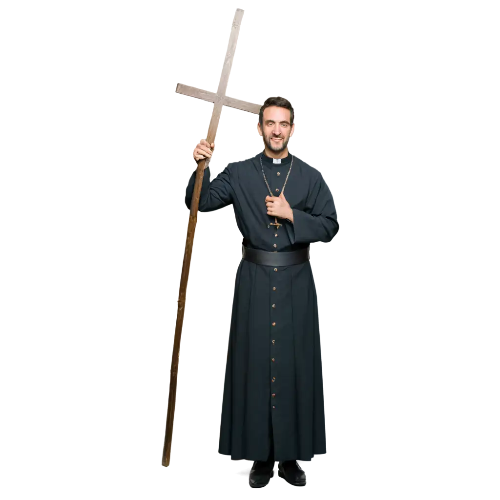 spanish priest carrying a cross