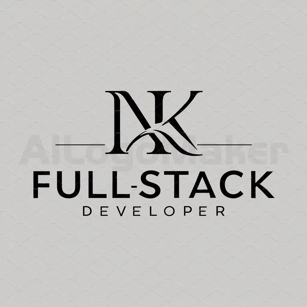 a logo design,with the text "FullStack Developer", main symbol:NK,Moderate,be used in Technology industry,clear background