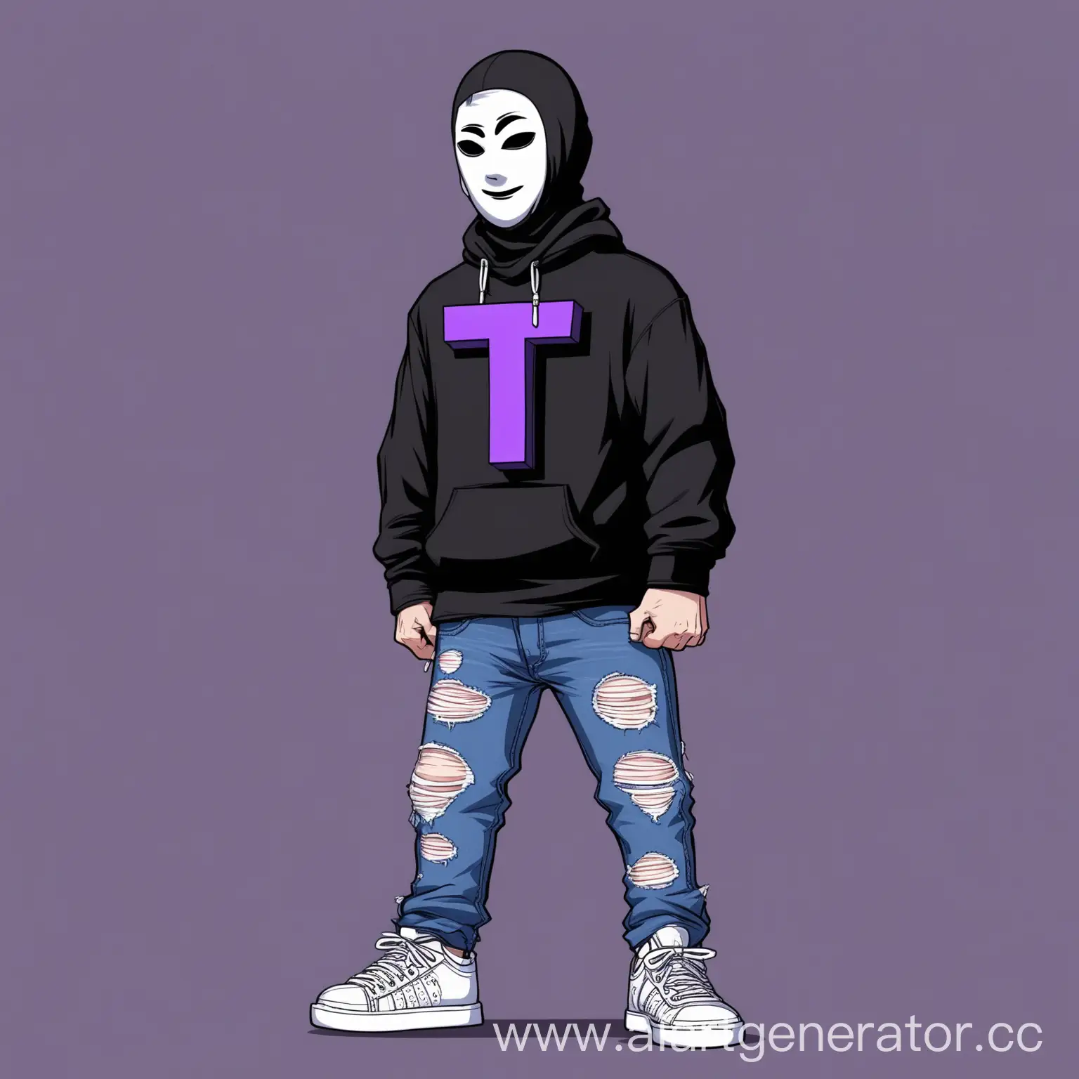 Cartoon-Character-in-Black-Balaclava-with-Purple-T-Hoodie