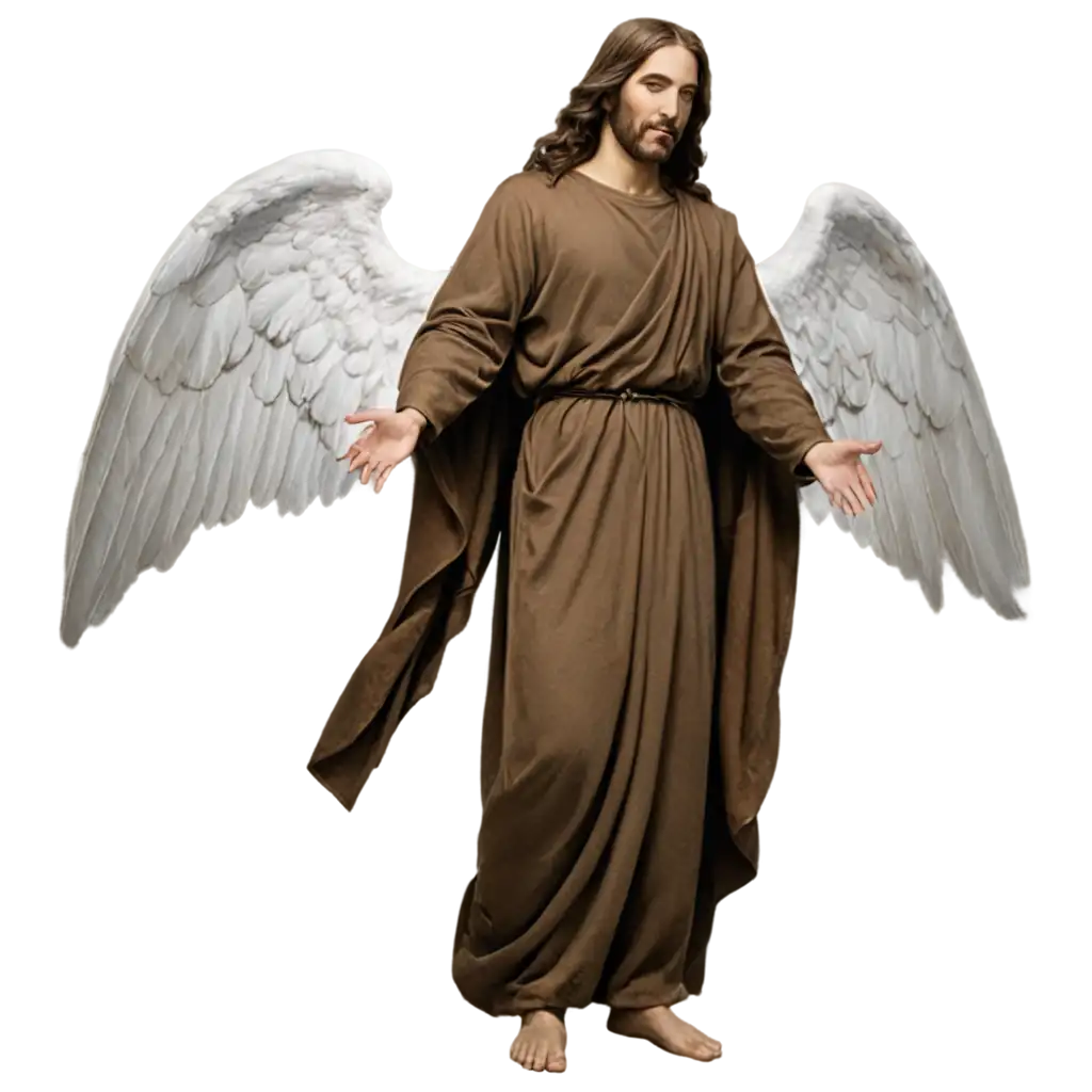 Jesus angel in brown cloth full body