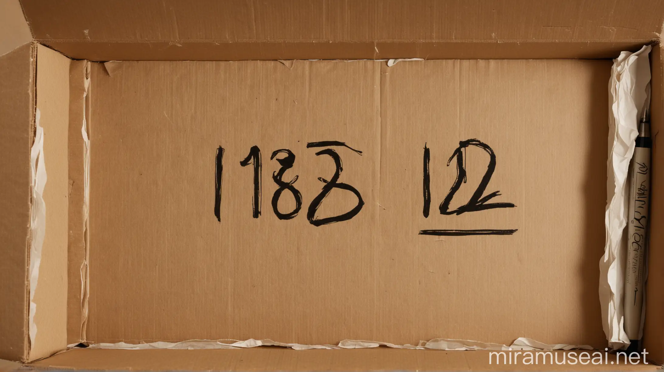 Inside the cardboard box is a piece of paper with the number 1882 written in black pen.