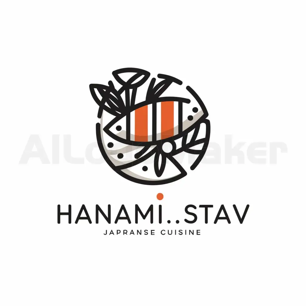 a logo design,with the text "Hanami.StaV", main symbol:Sushi, Japanese food,Moderate,be used in Restaurant industry,clear background