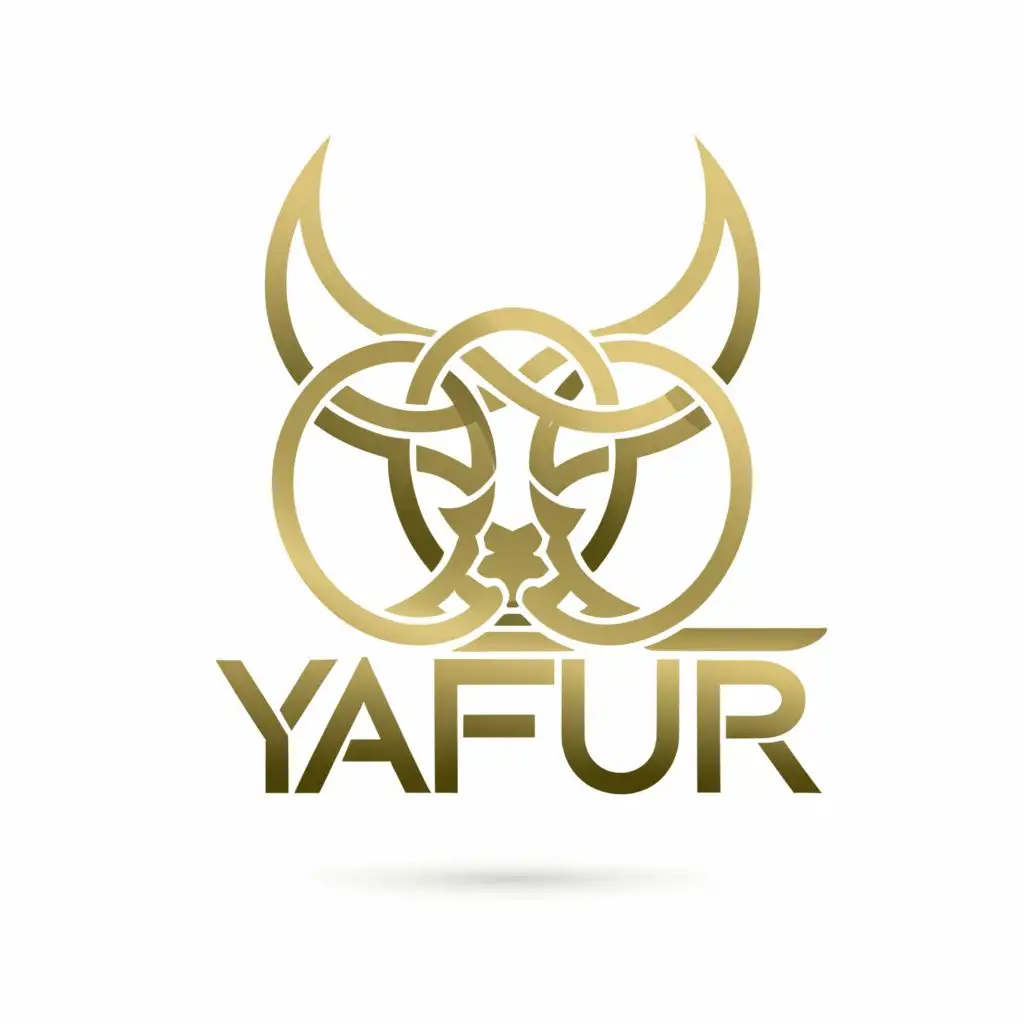 a logo design,with the text "Yafur", main symbol:slogan "The Pure Spirit", create a modern, visually appealing logo for my brand "Yafur". The logo should incorporate a mule face and the tagline "The Pure Spirit".

Key Aspects:
Color Scheme : Primarily gold, with the ability to incorporate complimentary colors if necessary.
Style : Modern, clean and captivating.
Usage : The logo will be primarily used merchandise (apparel, mugs) and occasionally on online (website, social media).

,Moderate,be used in Others industry,clear background
