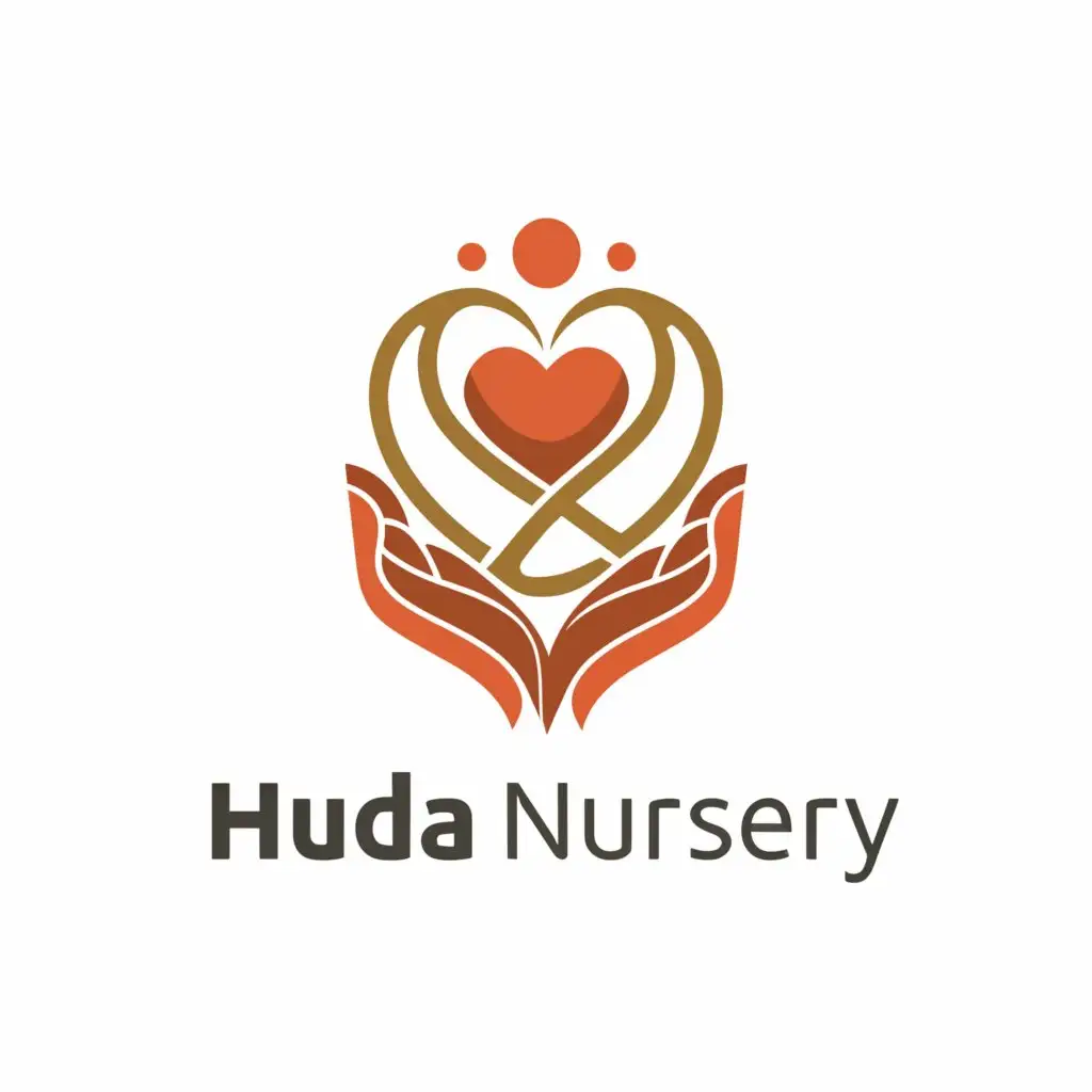 a logo design,with the text "Huda Nursery", main symbol:attention, care, care, mom,معتدل,be used in أخرى industry,clear background